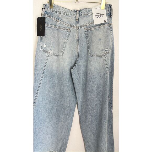 RAG & BONE The Serena High Rise Splice Relaxed Paneled Fit Jeans Size 30 NWT - Picture 2 of 6